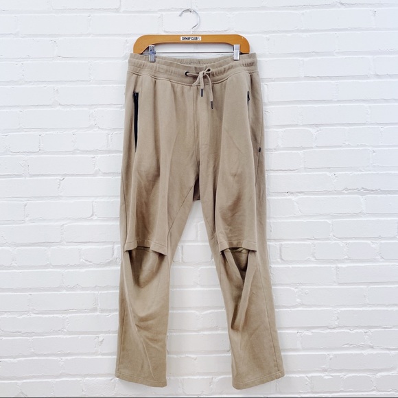 DJAB beige sweatpants knee zip - Picture 1 of 3